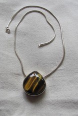 Necklace silver tiger eye