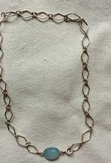 Necklace silver calceadone