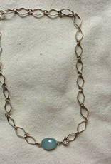 Necklace silver calceadone