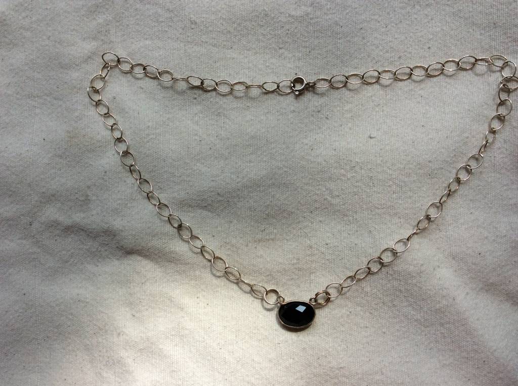 Necklace silver onyx