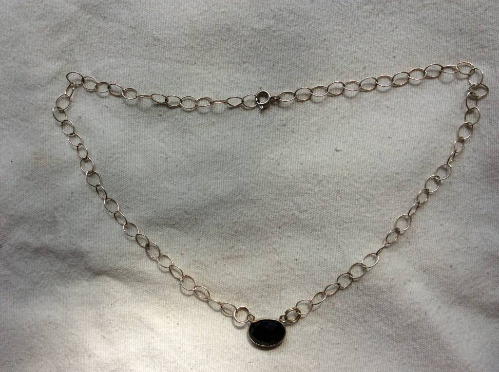 Necklace silver onyx