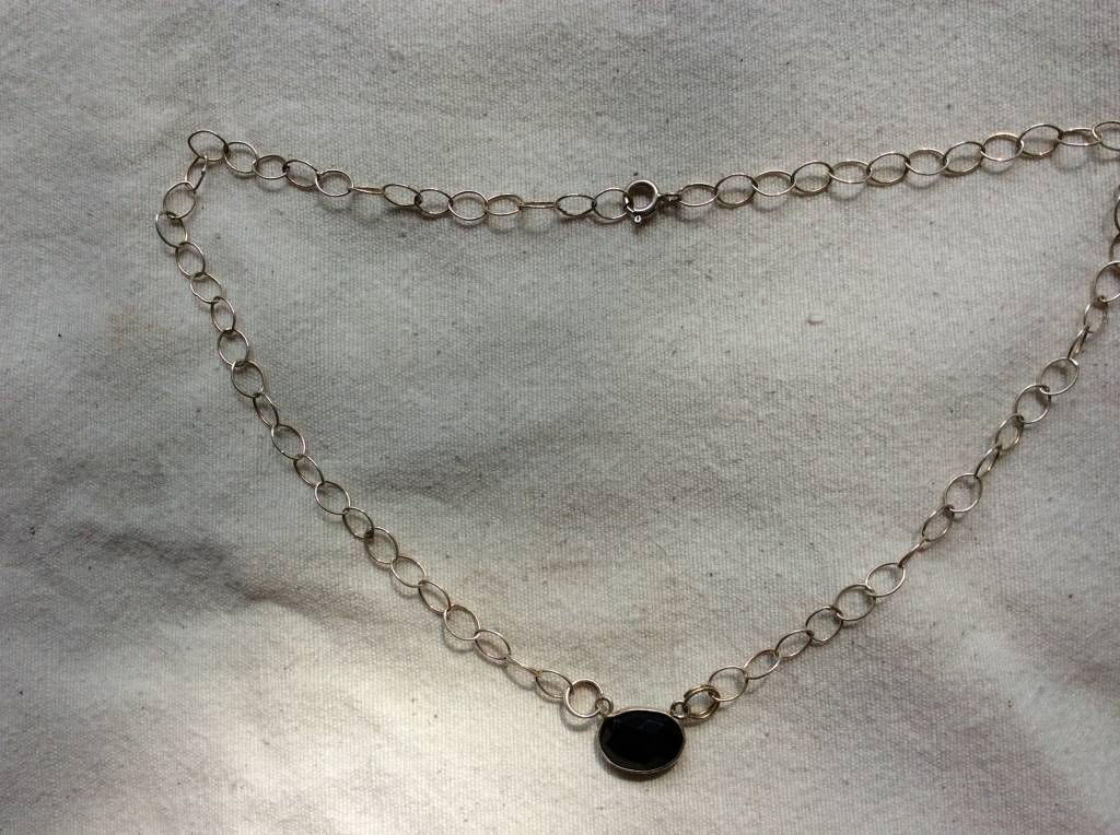 Necklace silver onyx