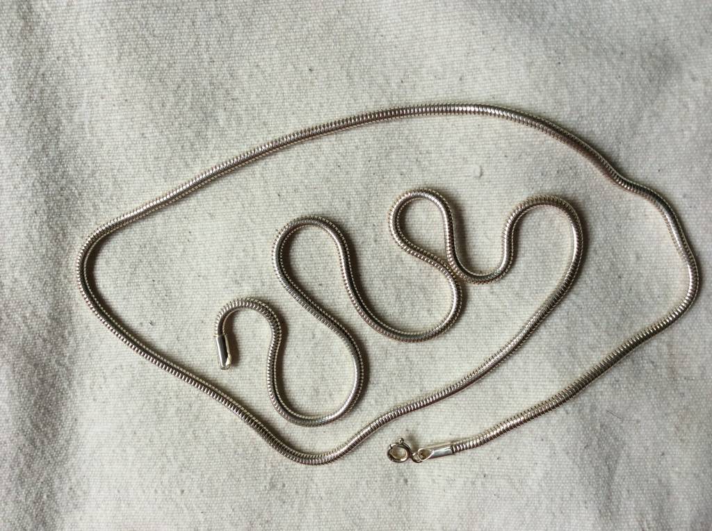 Necklace silver snake 1