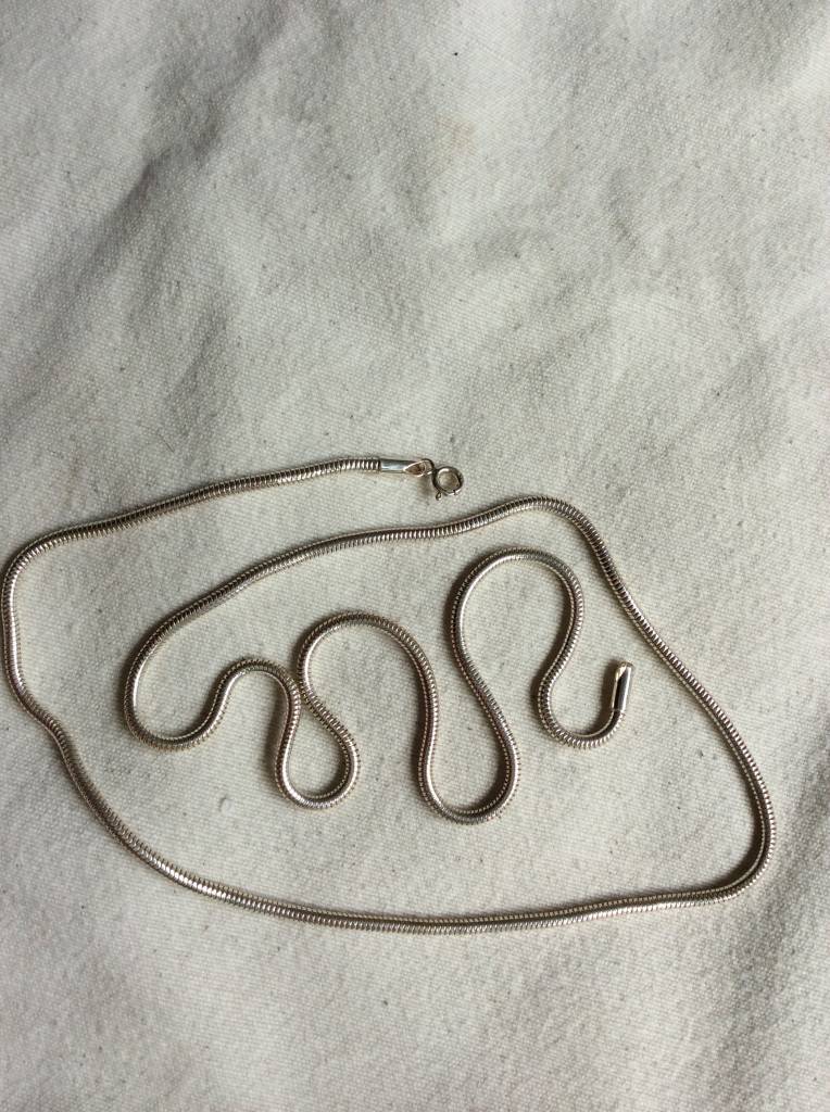 Necklace silver snake 1