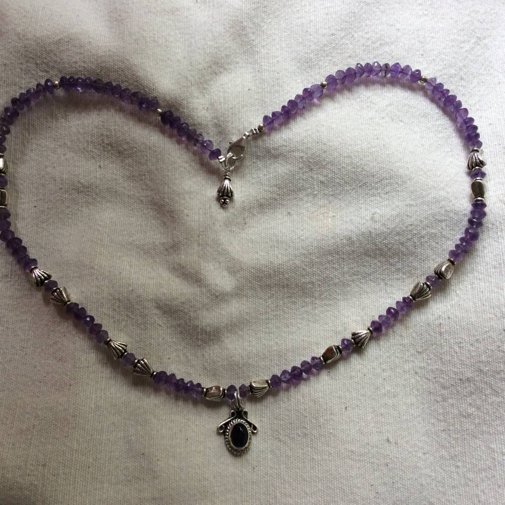 Necklace silver amethyst