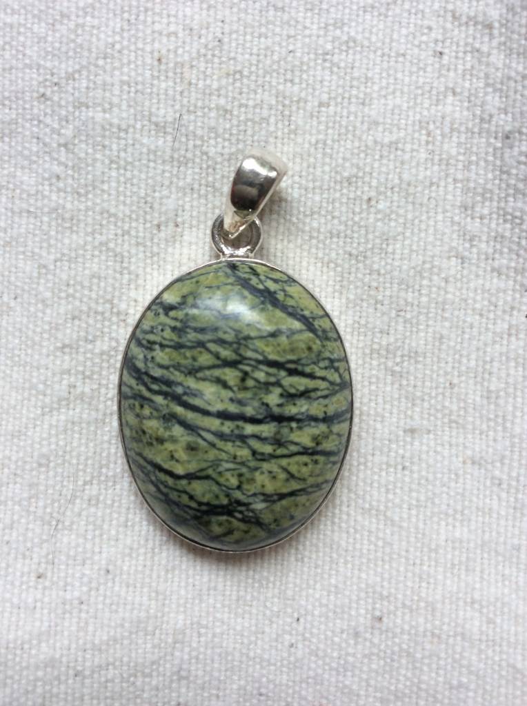 Pendant silver ossion jasper