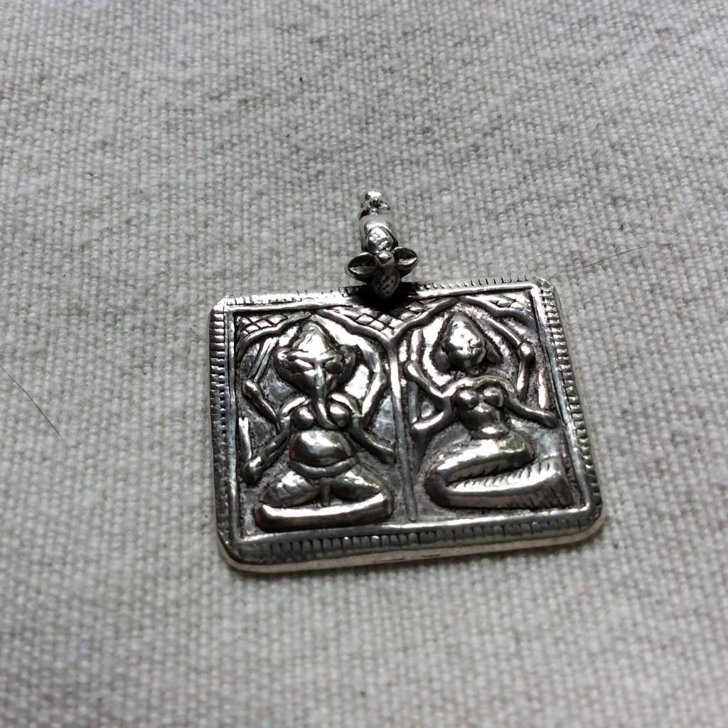 Pendant silver Ganesh Laxmi