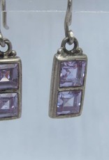 Earring silver with amethyst