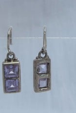 Earring silver with amethyst