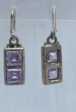 Earring silver with amethyst