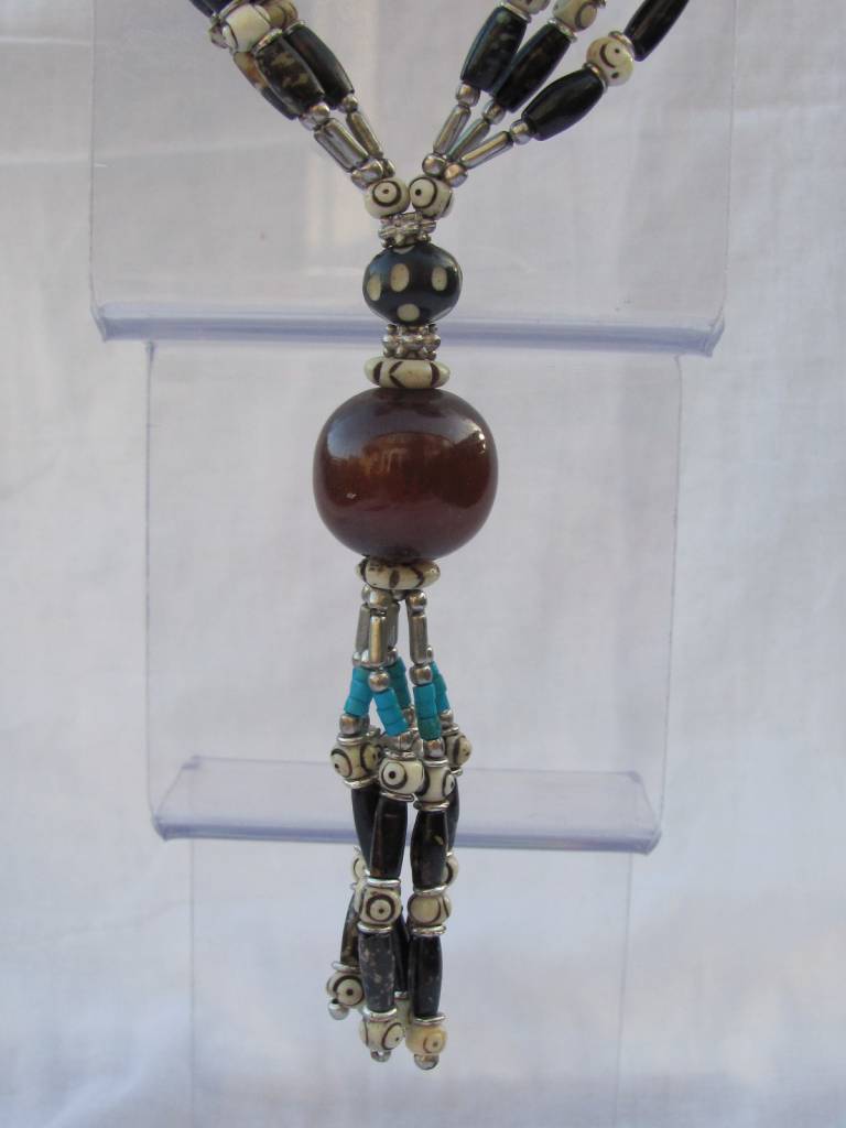 Necklace from horn camel bone and resin