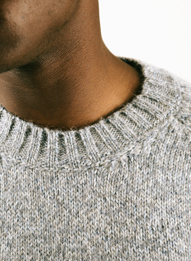Filling Pieces AW21 Wool Crewneck Blue Melange - GRAIL