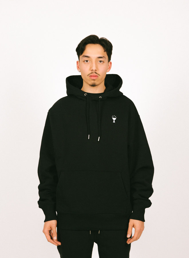Heavyweight Cup Logo Hoodie Black/White