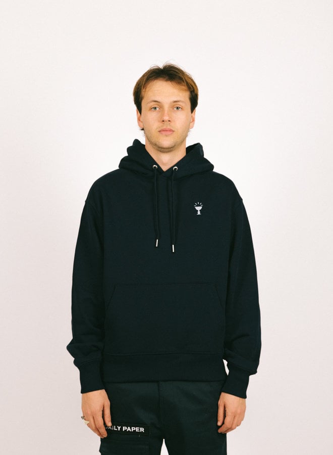 Heavyweight Cup Logo Hoodie Navy/Sky Blue