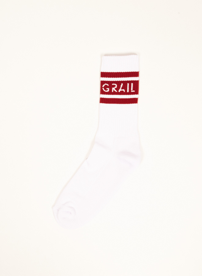 Grail Band Logo Sock White Bordaux Grail