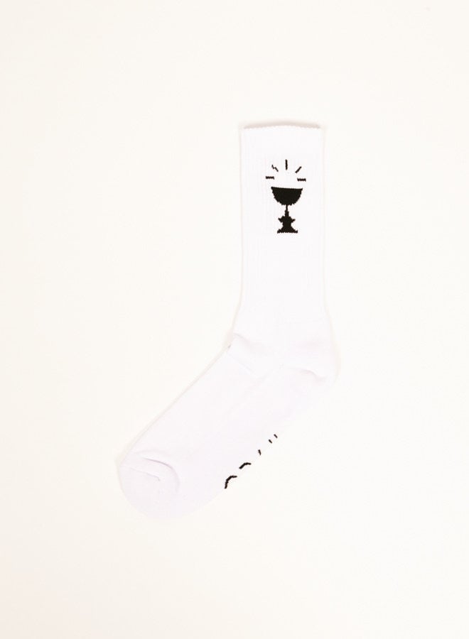 Cup Logo Sock White