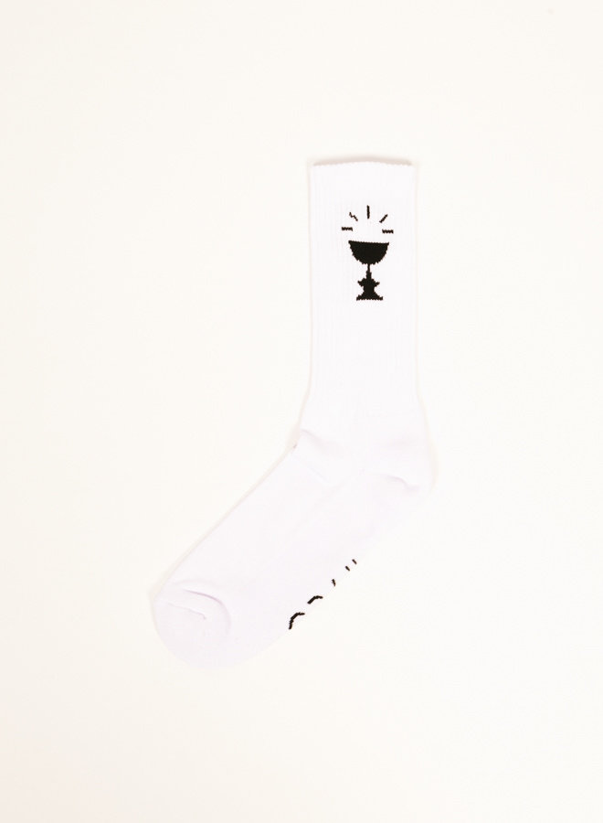 Cup Logo Sock White