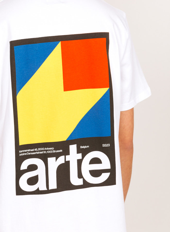 Taut Back Y Print T-shirt White