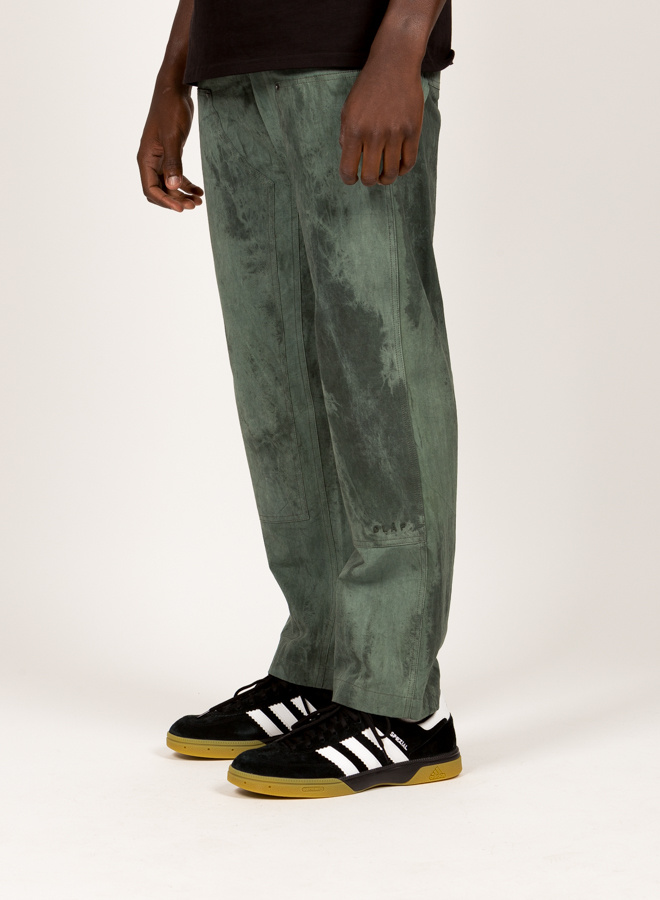 Olaf Garment Dyed Workwear Pants Green - GRAIL