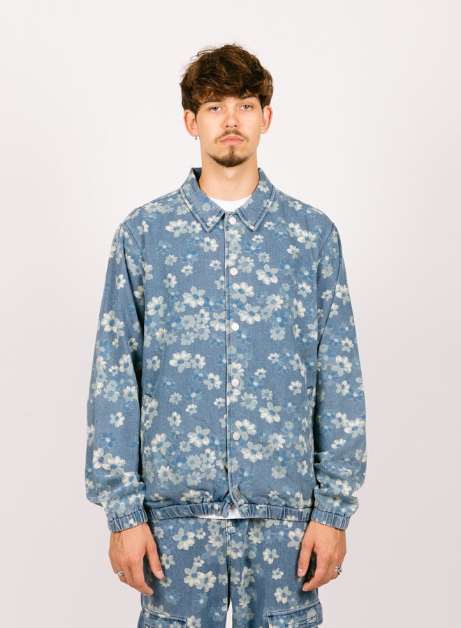 Pleasures Garden Denim Coach Jacket Indigo - GRAIL