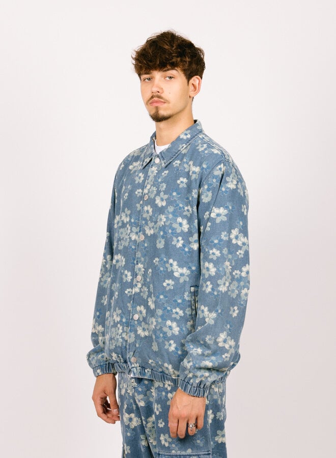 Pleasures Garden Denim Coach Jacket Indigo - GRAIL