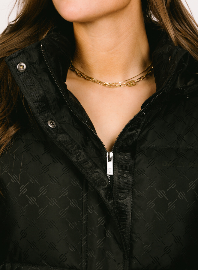 Daily Paper Monogram Puffer Coat Black GRAIL