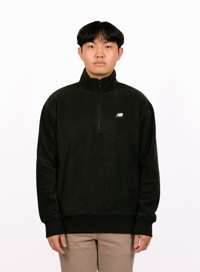 Athletics Remastered French Terry 1/4 Zip Black