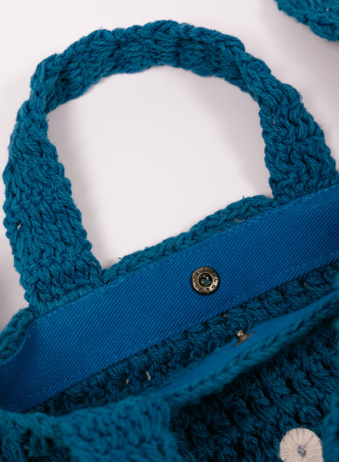 Mini Crochet Tote Marine