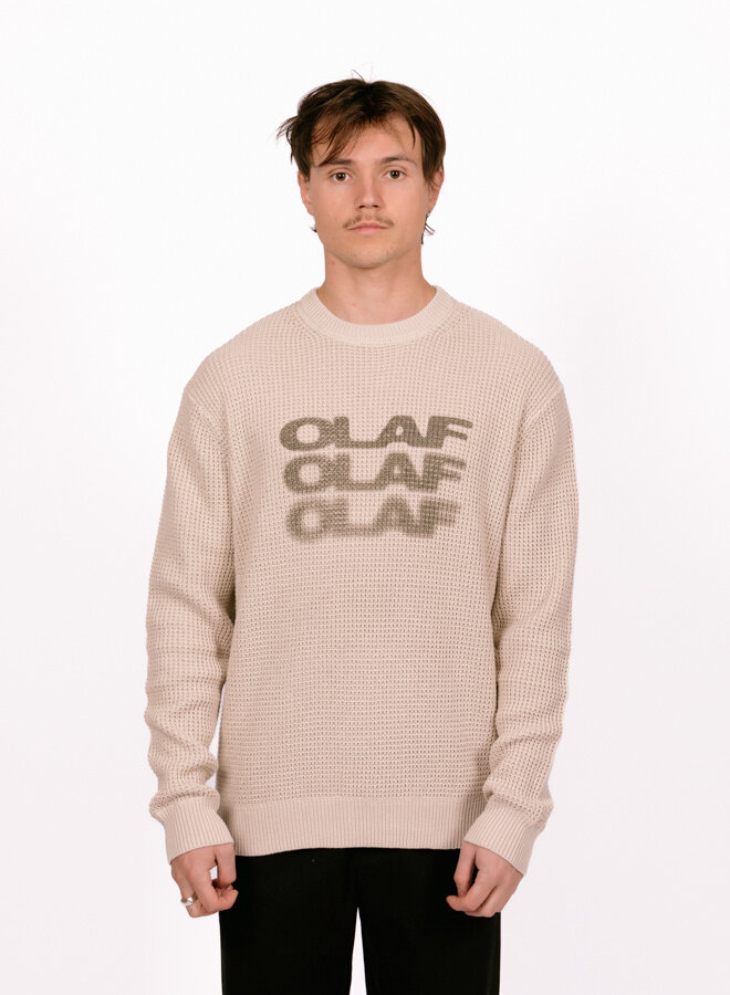 OLAF Drift Waffle Knit Crewneck Cement