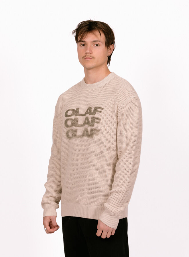 OLAF Drift Waffle Knit Crewneck Cement