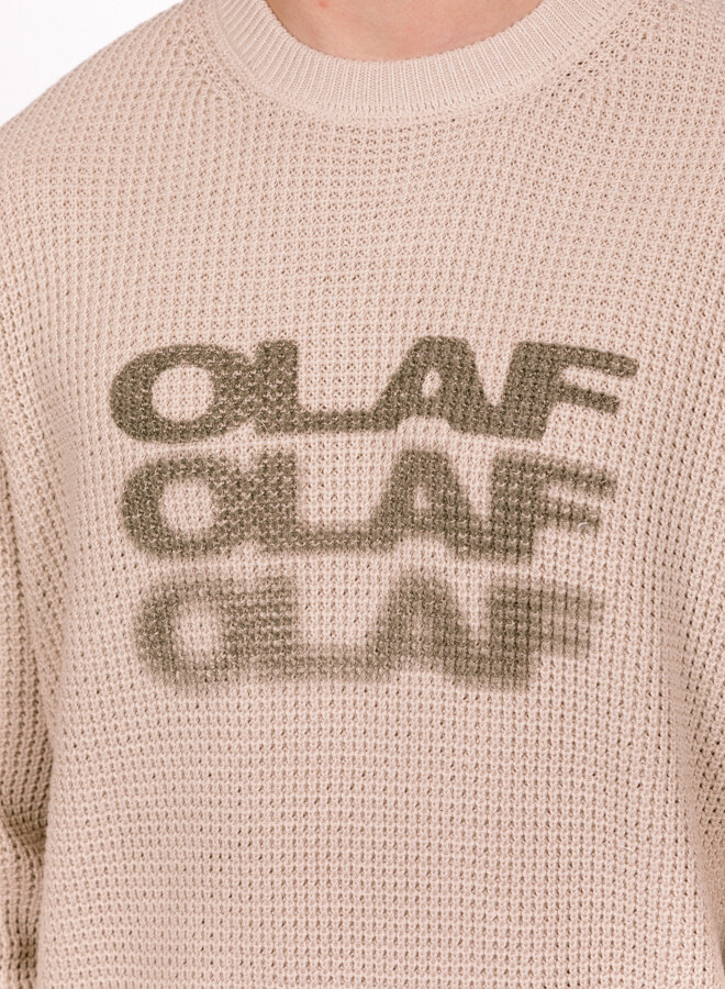 OLAF Drift Waffle Knit Crewneck Cement