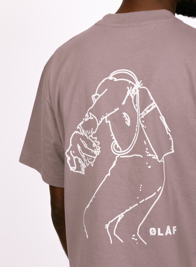 Diver Outline Tee Stone Grey