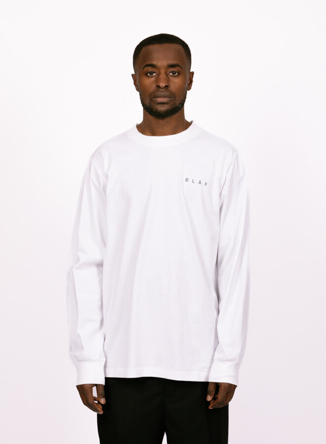 Pixelated Face LS Tee Optical White