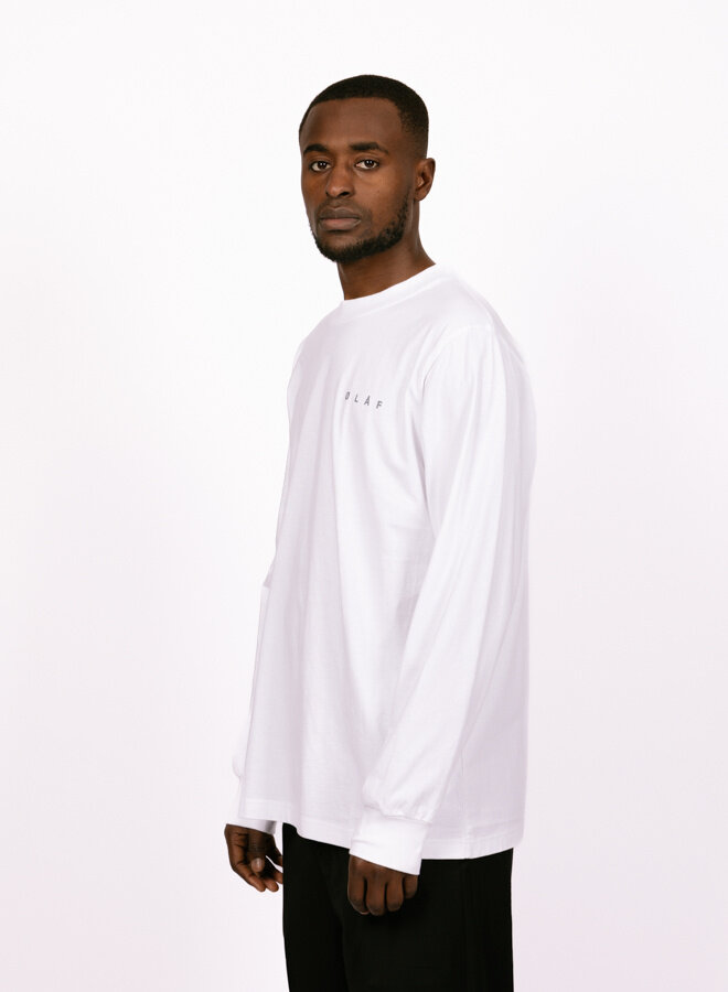 Pixelated Face LS Tee Optical White