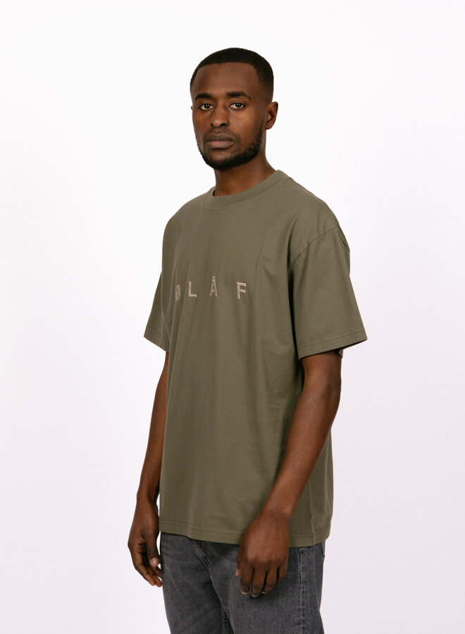 Sans Embroidered Tee Pewter