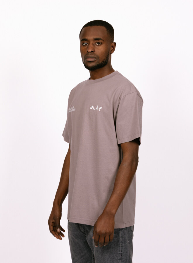 Dual Logo Tee Stone Grey