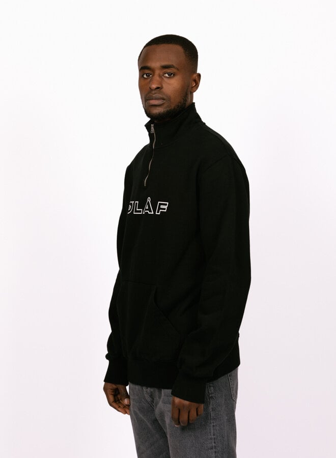 Italic Zip Mock Black