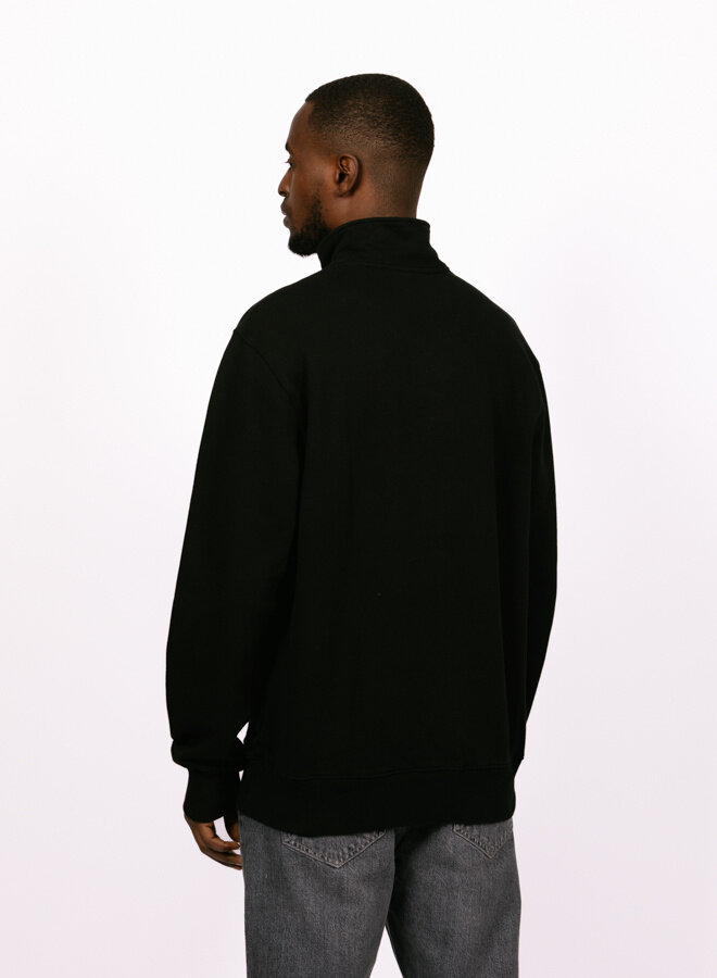 Italic Zip Mock Black