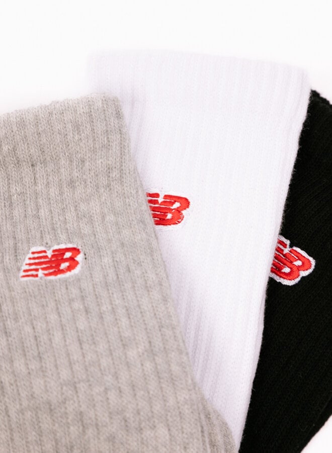 NB Patch Logo Crew Socks 3 Pairs Asorti