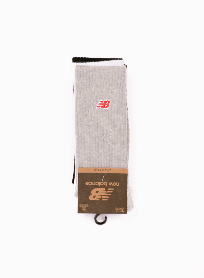 NB Patch Logo Crew Socks 3 Pairs Asorti