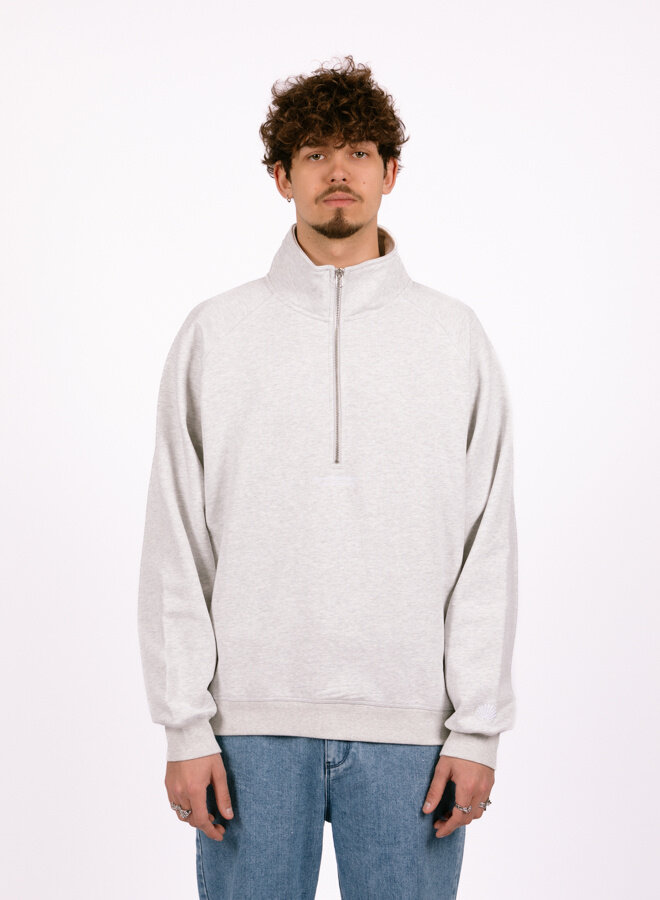 New Amsterdam Surf Association Half Zip Turtleneck Sweat Ash - GRAIL