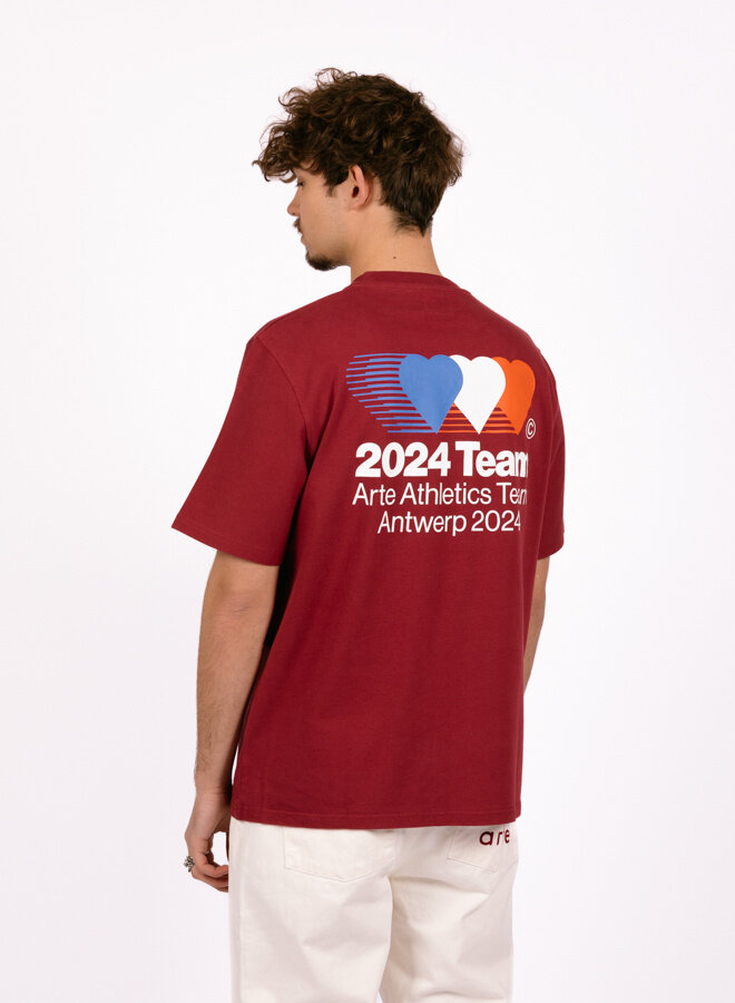 Teo Back Team T-shirt Bordeaux