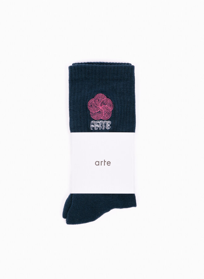 Arte Circle Logo Socks Navy