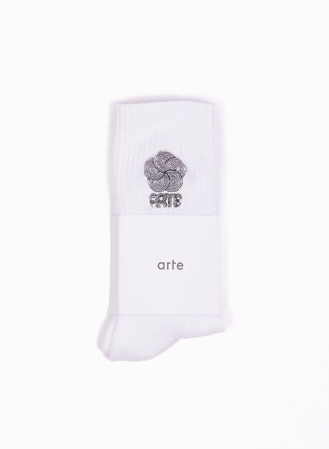 Arte Circle Logo Socks White