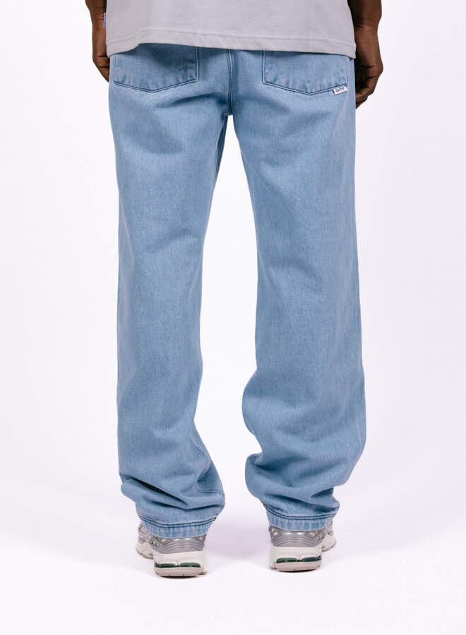 Poage Belt Detail Pants Denim Bleach