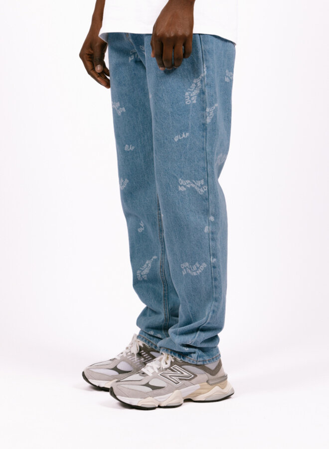 Wavy AOP Denim Pants