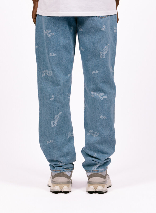 Wavy AOP Denim Pants