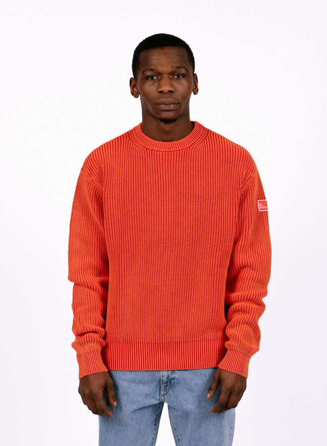 Fisherman Rib Knit Crewneck Barbados Cherry