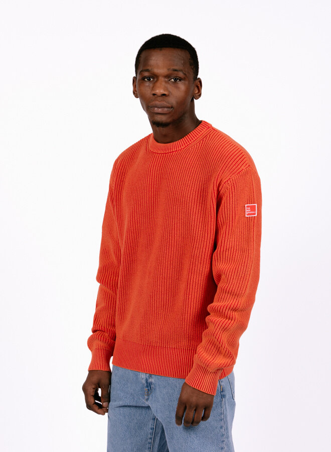 Fisherman Rib Knit Crewneck Barbados Cherry