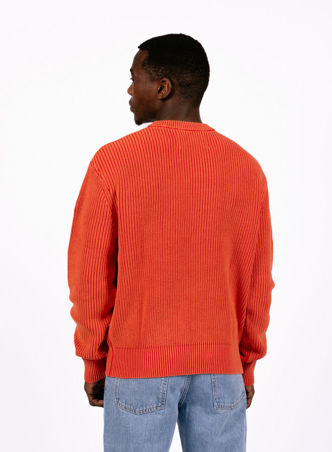 Fisherman Rib Knit Crewneck Barbados Cherry